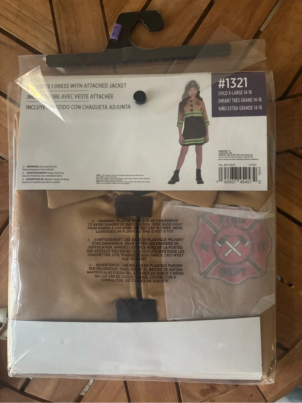 NWT Firefighter Dress Halloween Costume Girls Sz XL 14-16